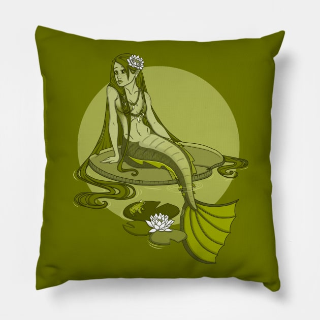 Green Oasis Mermaid Pillow by sushikittehh