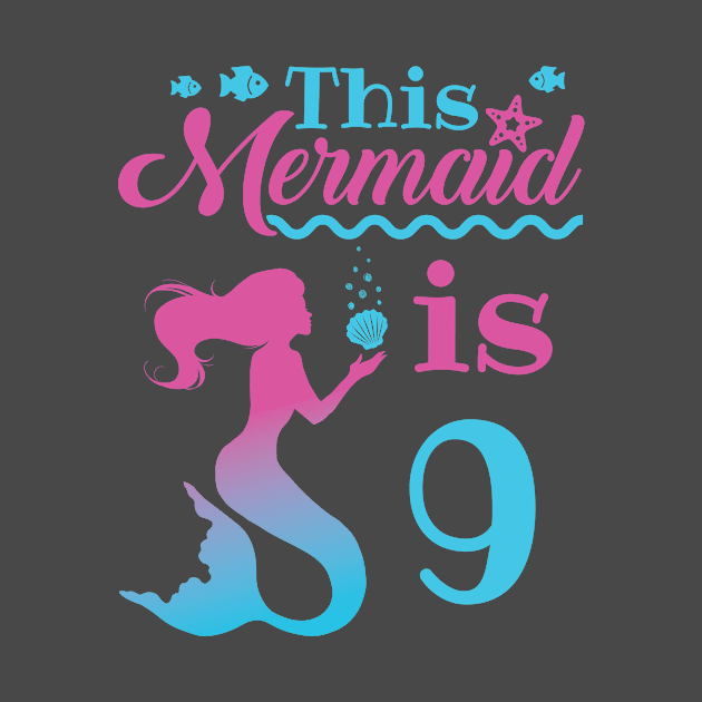 Mermaid Birthday Shirt - 9th Birthday by redbarron