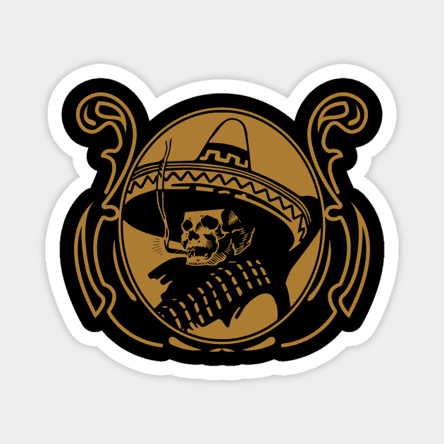 graphic sombrero coboy skull Magnet by jeffstore