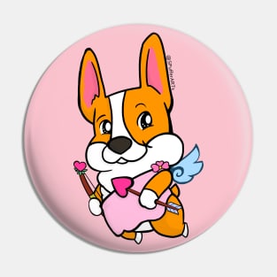 Simple Cupid Corgi Pin