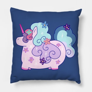 Fat Flowery Rainbow Unicorn Pillow