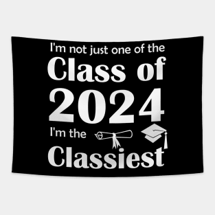 Lispe Not Just One of the Class of 2024 (white lettering) Tapestry