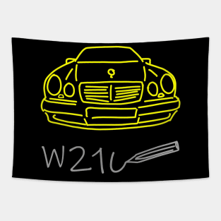 Mercedes W210 siple sketch grey yellow Tapestry