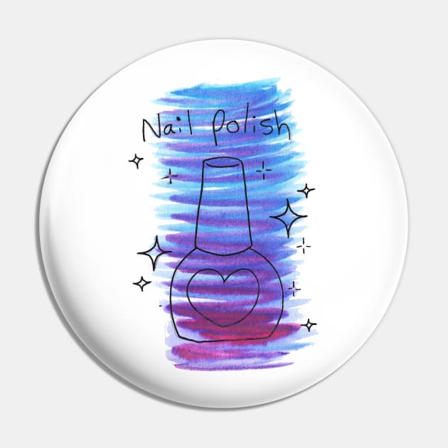 Watercolor Nail Polish Pin by saradaboru