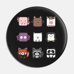 Cute Square Animal Collection Pin