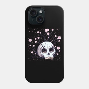 Aesthetic Sakura Skull of Reibirth The Cycle of Life Phone Case