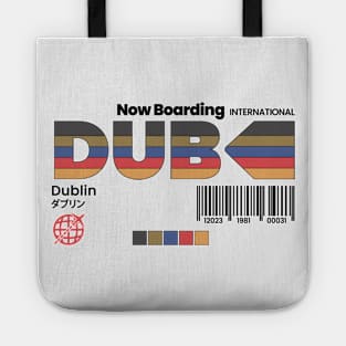 Vintage Dublin DUB Airport Label Retro Travel Ireland Tote