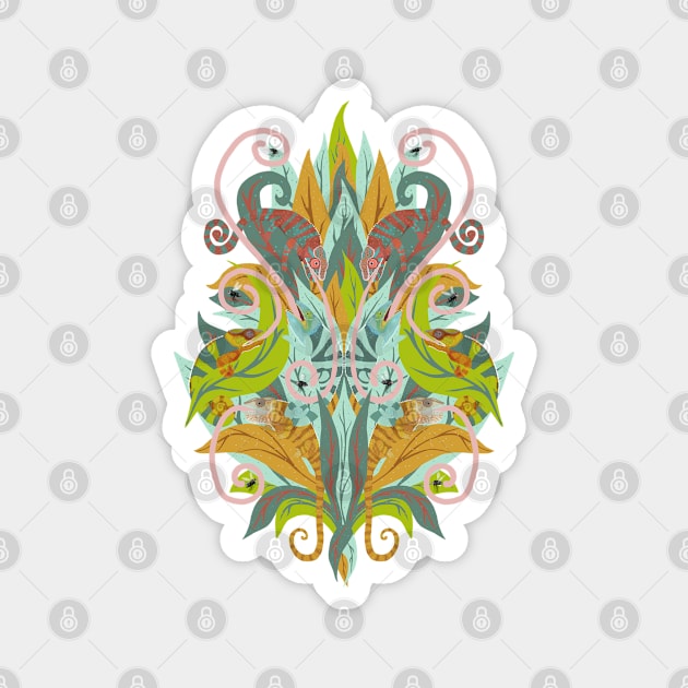 Cameleon Damask Magnet by ahadden