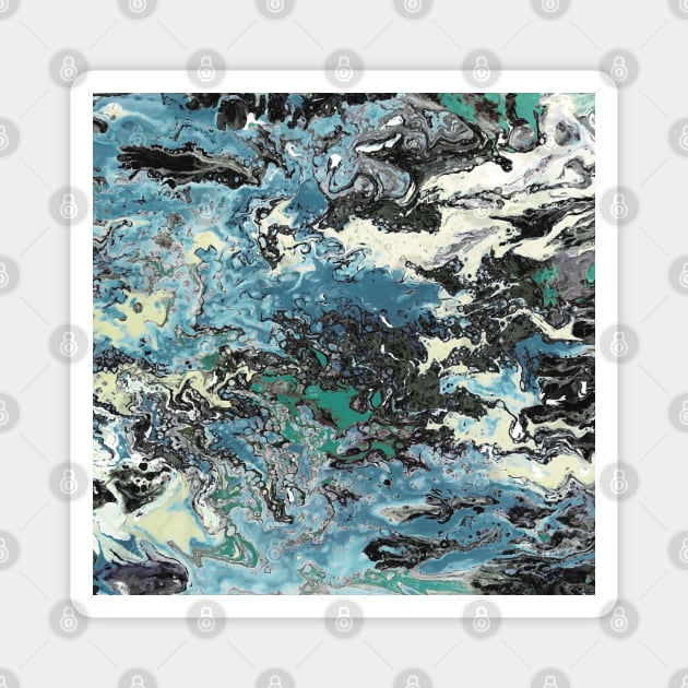 Earth Swirls - Paint Pour/ Fluid Art - Unique and Vibrant Abstract Acrylic Paintings for Art Prints, Canvas Prints, Wall Art, Mugs, Leggings, Phone Cases, Tapestries and More Magnet by cherdoodles