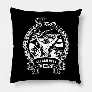 Ultras With Smoke Bomb Emblem Vintage Logo Pillow