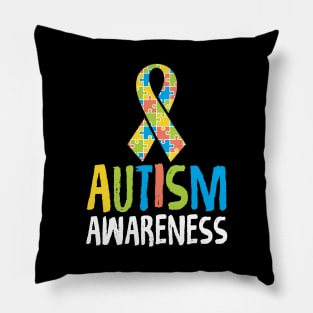 Cute Autism Awareness Ribbon Autistic Supporter Pillow