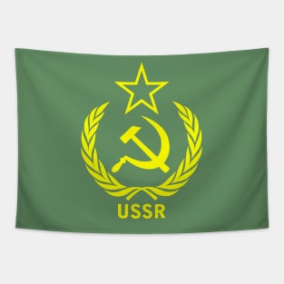 Hammer sickle vine leaf yellow Tapestry