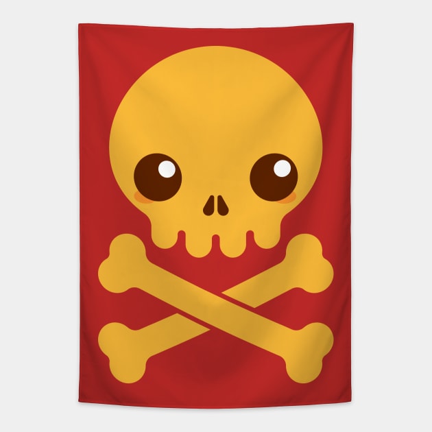 Kawaii Skull Tapestry by Chrivart