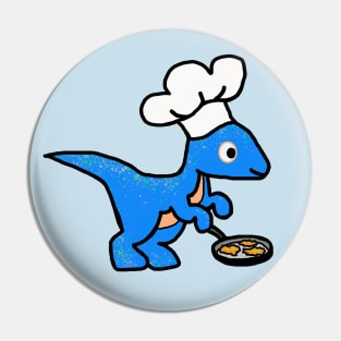 Hanukkah Velociraptor with Chef's Hat (No Text) Pin