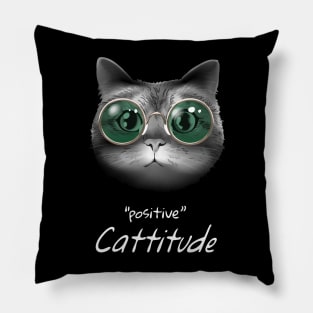 Positive Attitude Happy Cat Pillow