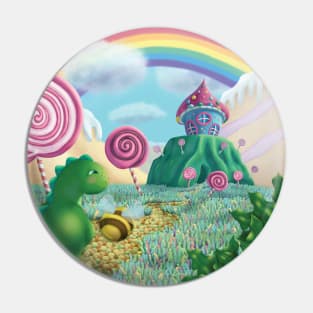 Dinosaur In Candy Land Pin