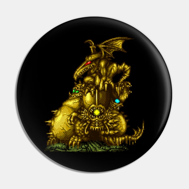 Space Pirates Golden Statue Pin by SuperSensei