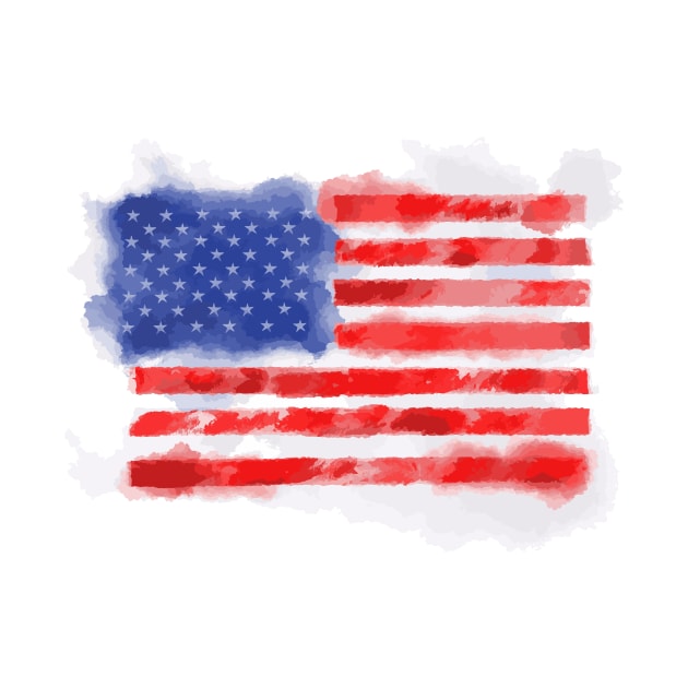 Watercolor American Flag for Veterans and Patriots by parazitgoodz