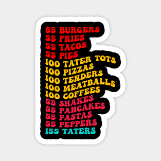 Groovy Vintage 55 Burgers 55 Fries I Think You Should Leave Magnet