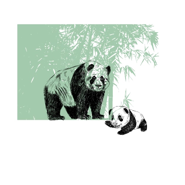 panda family print by rachelsfinelines