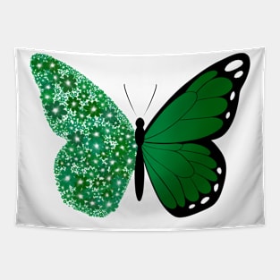 Blooming green butterfly Tapestry