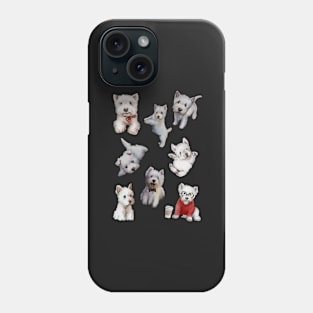 Westies Dogs Sticker Set Extended Phone Case