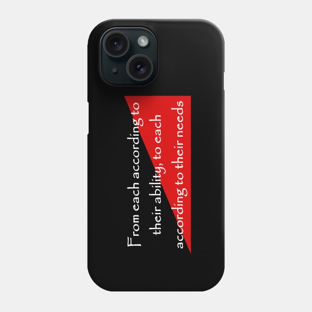 From each according to their ability, to each according to their needs Karl Marx Quote Phone Case by Tony Cisse Art Originals