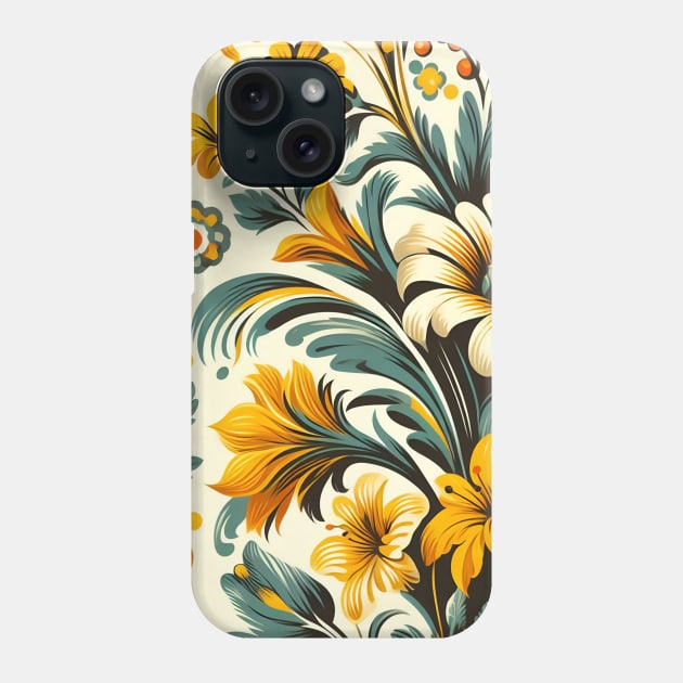 Yellow Floral Illustration Phone Case by Jenni Arts