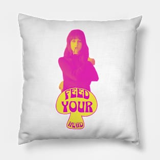 Feed Your Head (Pink and Yellow) Pillow