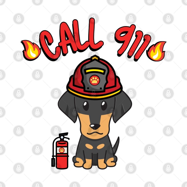 Firefighter Dachshund by Pet Station