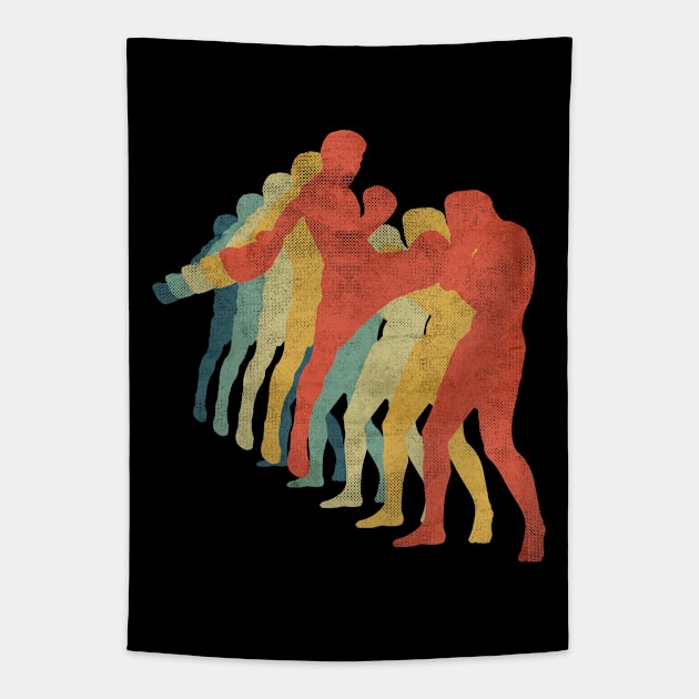 Martial Arts MMA Knee Kick Retro Vintage Color Tapestry by bridgewalker