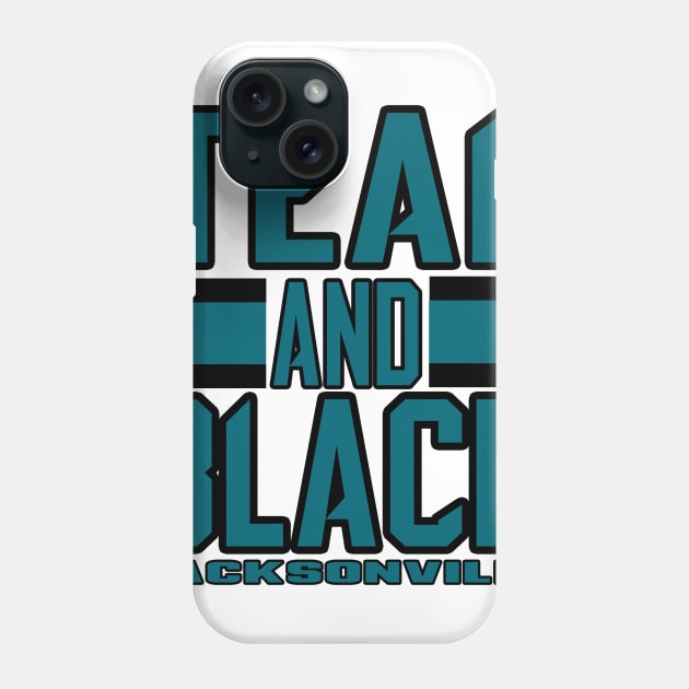 Jacksonville LYFE Teal and Black True Football Colors! Phone Case by OffesniveLine