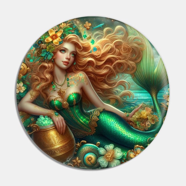 Mermaid St. Patrick's Day Pin by Fanciful Wonder