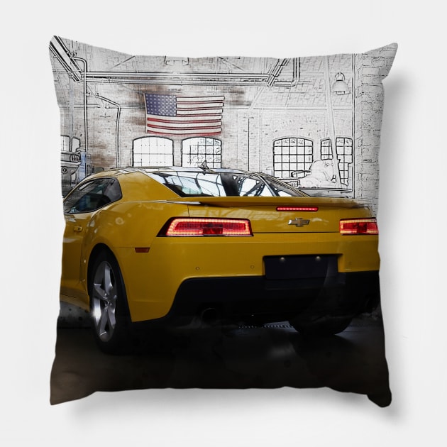 Chevrolet Camaro, Pencil - Original Pillow by hottehue