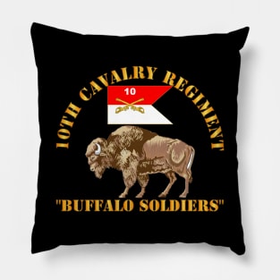 10th Cavalry Regiment - Buffalor Soldiers w10h Cav Guidon Pillow