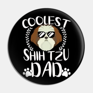 Glasses Coolest Shih Tzu Dog Dad Pin