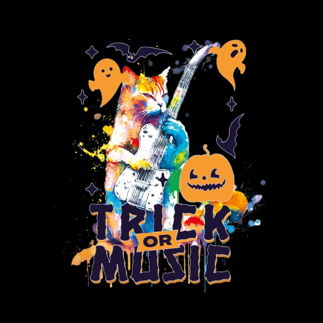 Trick or music halloween theme by MusicianCatsClub