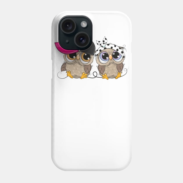 Two cute lovesick owls Phone Case by Reginast777