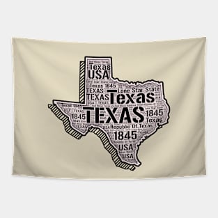 Texas Map Word Art Texas State Words Cloud Tapestry