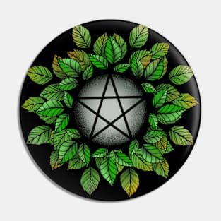 Leafy Grey Pentagram T-Shirt Pin