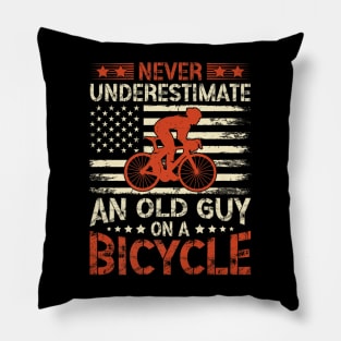 Never Underestimate A Old man With A Bicycle Pillow