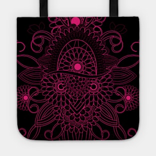 Minimalist Medallion Flower art-Sacred Mandala Flower Tote