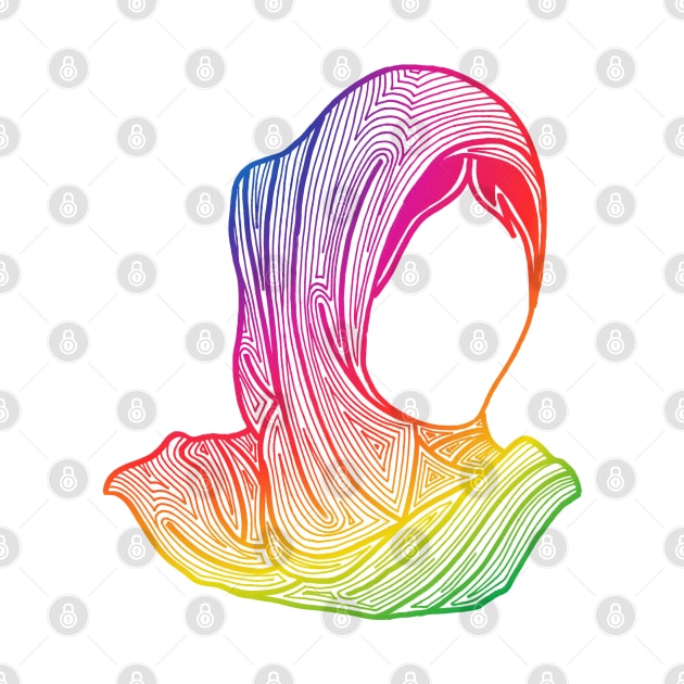 Rainbow hijab line design by calenbundalas