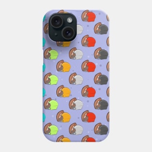 American Football - Colorful Helmets & Ball Pattern on Blue Background Phone Case