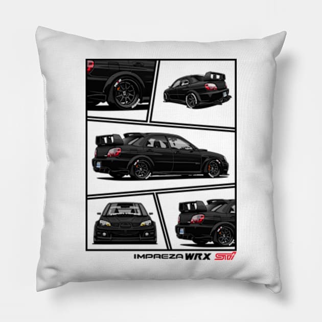 Impreza WRX STI Hawkeye Grey, JDM Car Pillow by T-JD