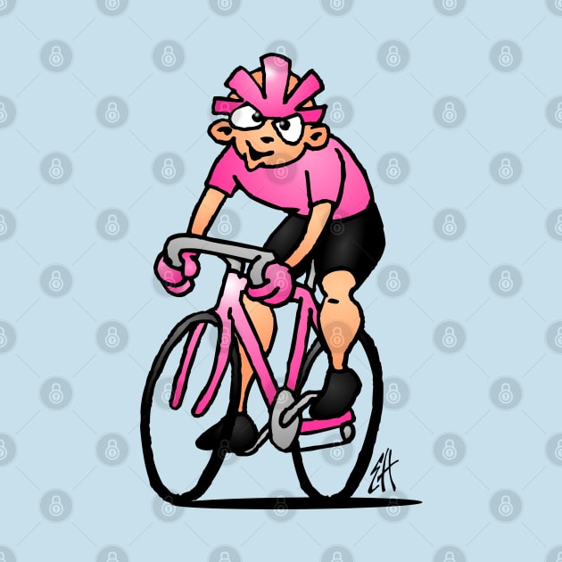 Cyclist wearing the Maglia Rosa by Cardvibes