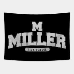 Miller Highschool White Line Tapestry