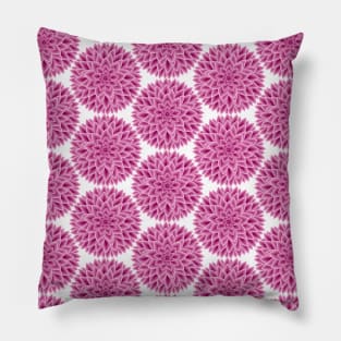 Pink Dahlia Flowers Pattern Pillow