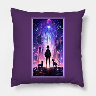 Anime Cute Cat Girl | Sci-Fi Manga Girl Anime Art Pillow