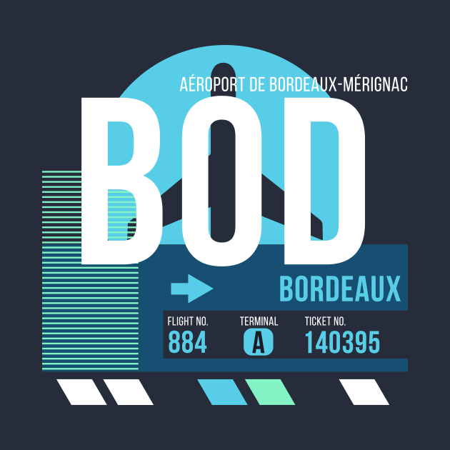 Bordeaux (BOD) Airport // Sunset Baggage Tag by Now Boarding